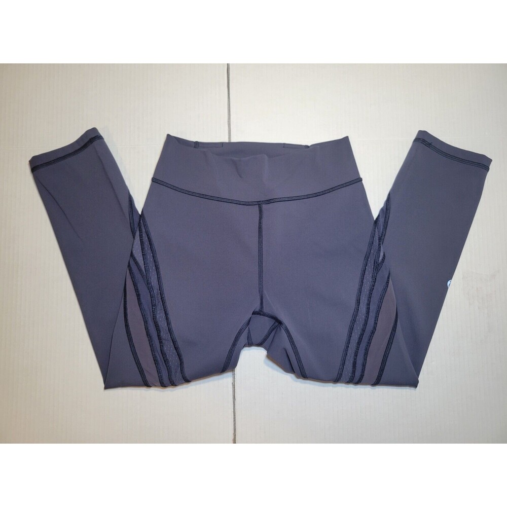 Lululemon‎ Never Still Crop 21” Cadet Blue Leggings Wm 6 Mesh Pocket Logo W6AOQS